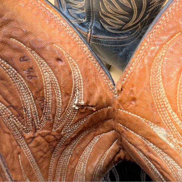 Vintage Nocona Black Leather Cowboy Boots, Preowned, Men’s 9.5 B, GUC - Picture 13 of 16